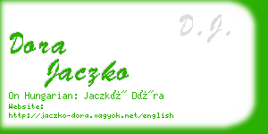 dora jaczko business card